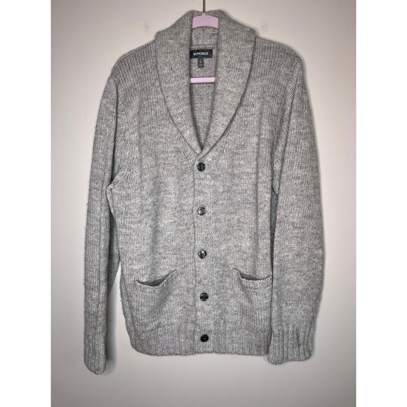 Bonobos Wool Alpaca Soft Plush Minimalist Old Money Shawl Neck Cardigan Slim XL - Picture 1 of 7